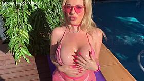 savannah bond in pink bikini gets pool fucked