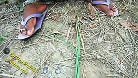 Indian babe enjoys raw jungle sex outdoors