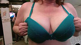 Dawnskye1962 Strips Blue Bra Thong Fishnets With Kisses