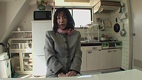 Mature asian brunette makiko nakane enjoys hairy pussy fun with guy