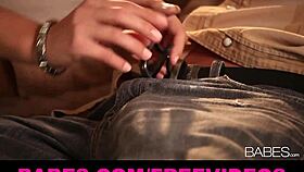 beautiful blonde woman shares a tender intimate moment with her partner