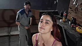 Car mechanic fucks me in garage