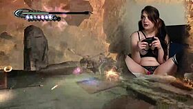 Goth bimbo plays game with lovense