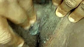 closeup view of wet pussy masturbation