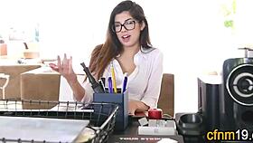 clothed latina gets soaked in spunk
