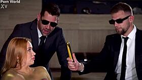Secret agents dp redhead superhero kiara lord after she sucks them both off gp2600