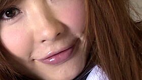 brunette sucks cock on knees before facial