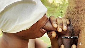 Horny african wife fucked outdoors by big cock