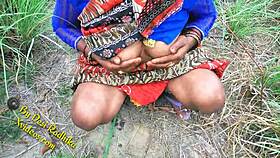 Indian babe enjoys raw jungle sex outdoors