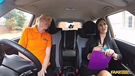 Blonde Eats Pussy To Pass Driving Test
