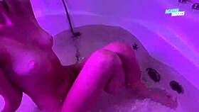 Bikini babe masturbates in bathroom