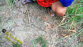 Indian babe enjoys raw jungle sex outdoors