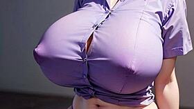 beautiful model shows big tits