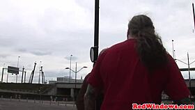 Pierced dutch hooker gets facial after hot blowjob