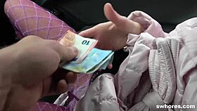 Filthy street slut tasting my fresh cum