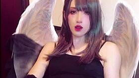 beautiful ladyboy masturbates while streaming live