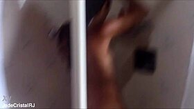 Friends share intimate bathroom moment