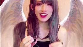 beautiful ladyboy masturbates while streaming live