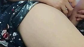 Chinese milf enjoys solo masturbation in private