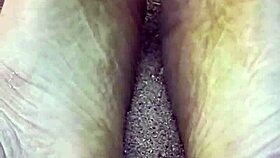 Feet in the sand for sensory barefeet modeling outdoors