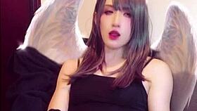 beautiful ladyboy masturbates while streaming live