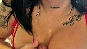 latina with big tits gets her ass fucked hard in red lingerie
