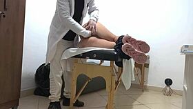 proctologist performs deep anal exam on patient