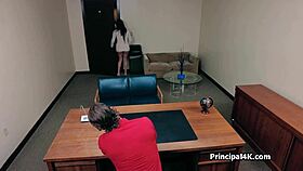 busty latinas happily sharing head teachers dick in his office
