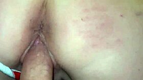 Riding neighbour big dick ends with cum on ass