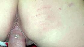 Riding neighbour big dick ends with cum on ass
