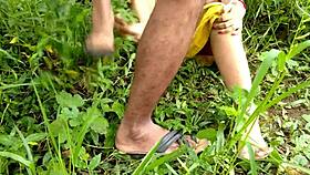 Friend gets fucked outdoors under open sky at the ranch