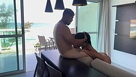 Beach Babe RIDES Bandit Cock And CUMS Hard