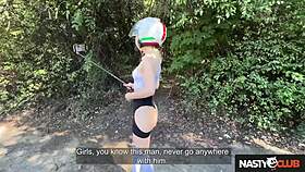 bubble butt blonde lilly blossom enjoys a bike ride