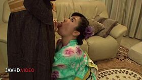 Hardcore japanese housewife indulges in passionate cosplay fuck fest blowjob