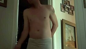 Jeffrey jaxxon fucks himself after hot shower with cumshot