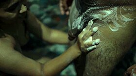 curvy brunette enjoys a steamy bath with a thick cock inside her