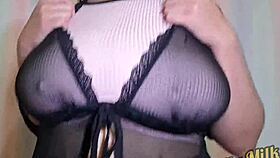 watch me shake and play with my huge natural tits up close