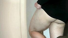 Brasileiro only in panties showing pink hole