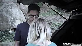 Driving instructor fucks a teen 18+ outdoors