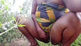 Beautiful maiden takes a walk to the bush