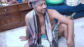 indian woman enjoys intimate time with her partner at home