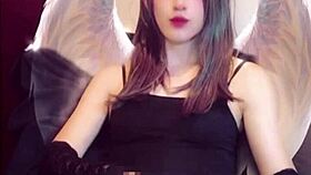beautiful ladyboy masturbates while streaming live