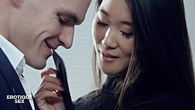 Sensual asian girl katana rides dick of her boyfriend