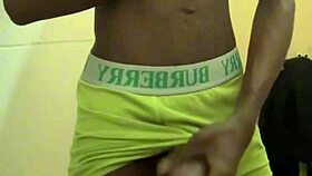 Teen strokes big black dick outdoors