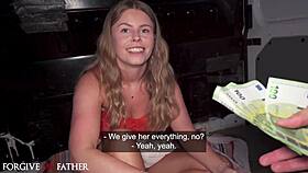 Cheating blonde gets creampie from stranger