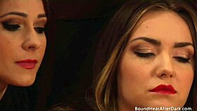 Lesbian mistress moans and orgasms from slave fingering