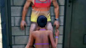 Beach bikini babe gets fucked outdoors