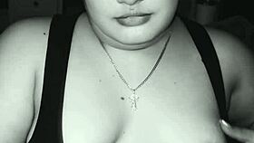 Bbw dominicana loves jerking cock with her ass shaking