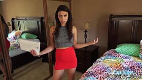 teen with braces masturbates seductively during classroom pov session