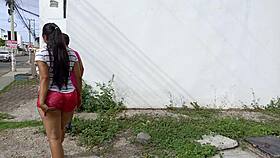 i meet a beautiful busty homeless woman in the park and i invite her to have sex